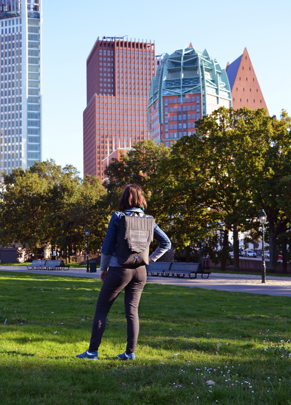 Backpack unisex waterproof water resistant cordura black hipster backpack rucksack cycling bag everyday large backpack Zurichtoren geometric