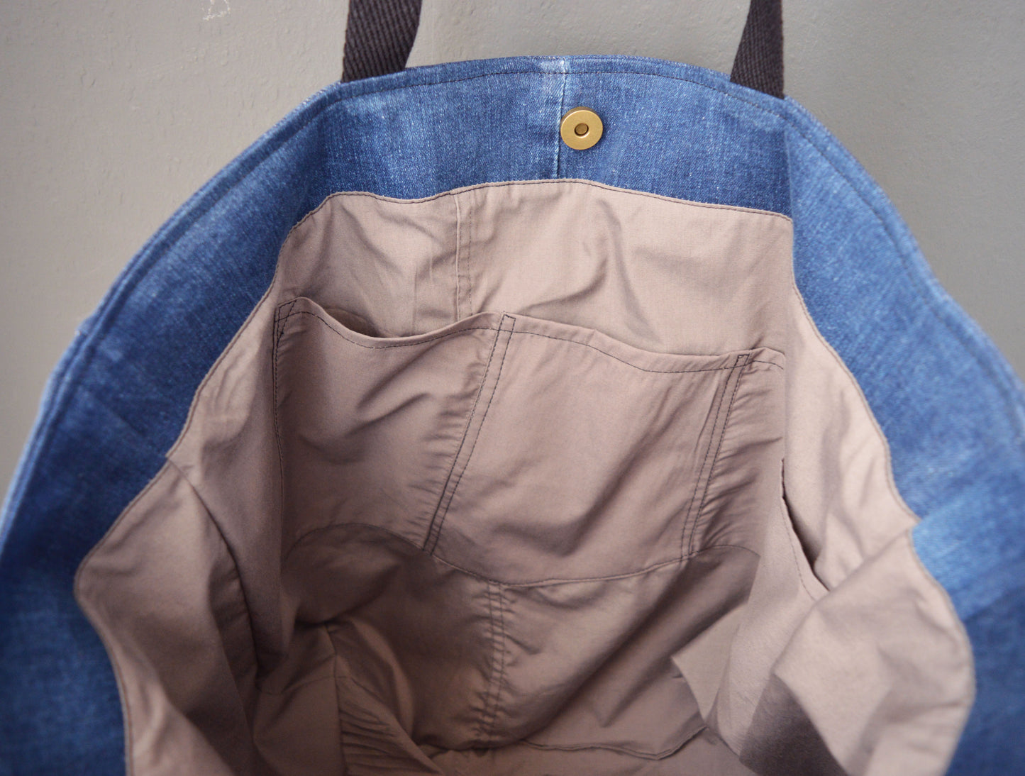 Blue shopper tote bag large shoulder bag canvas bag everyday shopper alternative old school tattoo style snake heart mystical celestial