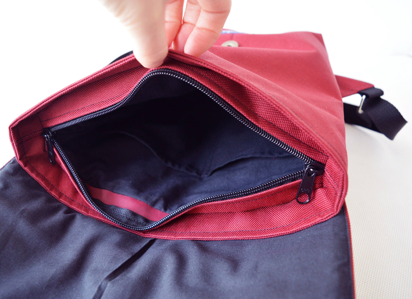 Backpack burgundy hipster backpack rucksack cycling bag everyday small mini backpack Zurichtoren geometric simple minimalist dark red cherry