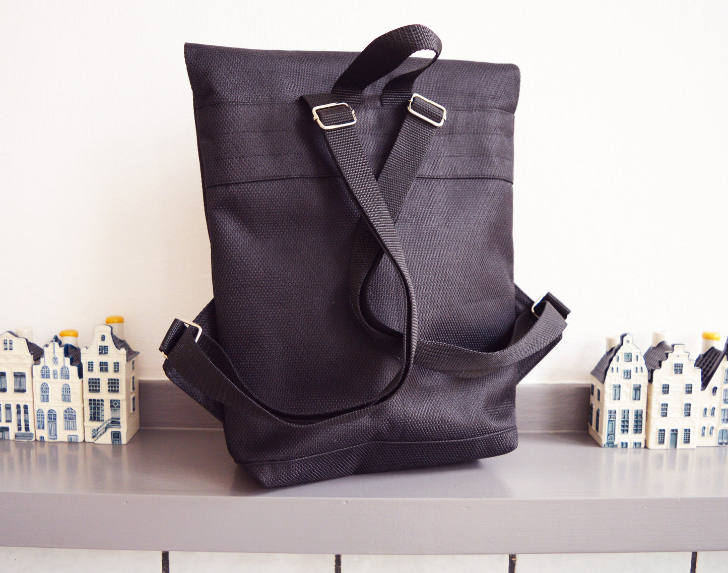 Backpack black carbon hipster backpack rucksack cycling bag everyday small mini backpack tablet backpack minimalist minimal waterproof bag