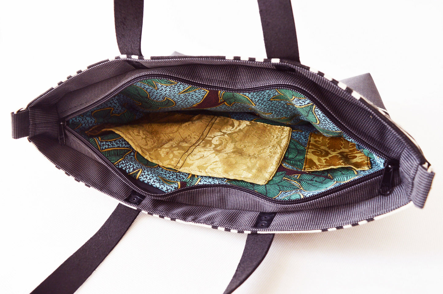 Large canvas tote bag shopping bag casual tote school bag black greek labyrinth pattern book bag black leather strap classy crossbody bag