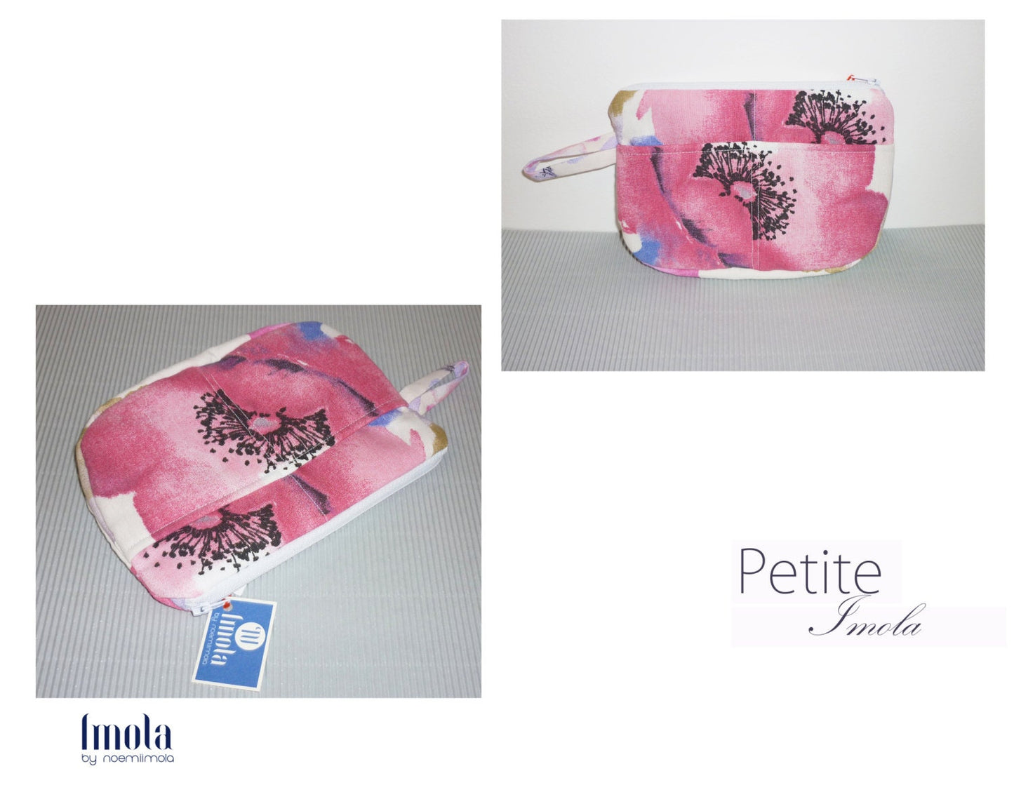 Fuschia pink white flower pattern cosmetic bag beauty bag pencil pouch or makeup bag SALE