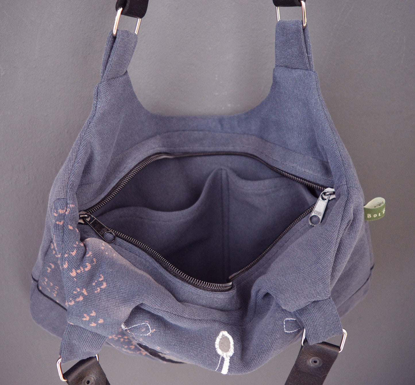 Gray purse with heart and swords cool medium purse handbag shoulder bag canvas bag everyday purse alternative old school tattoo style