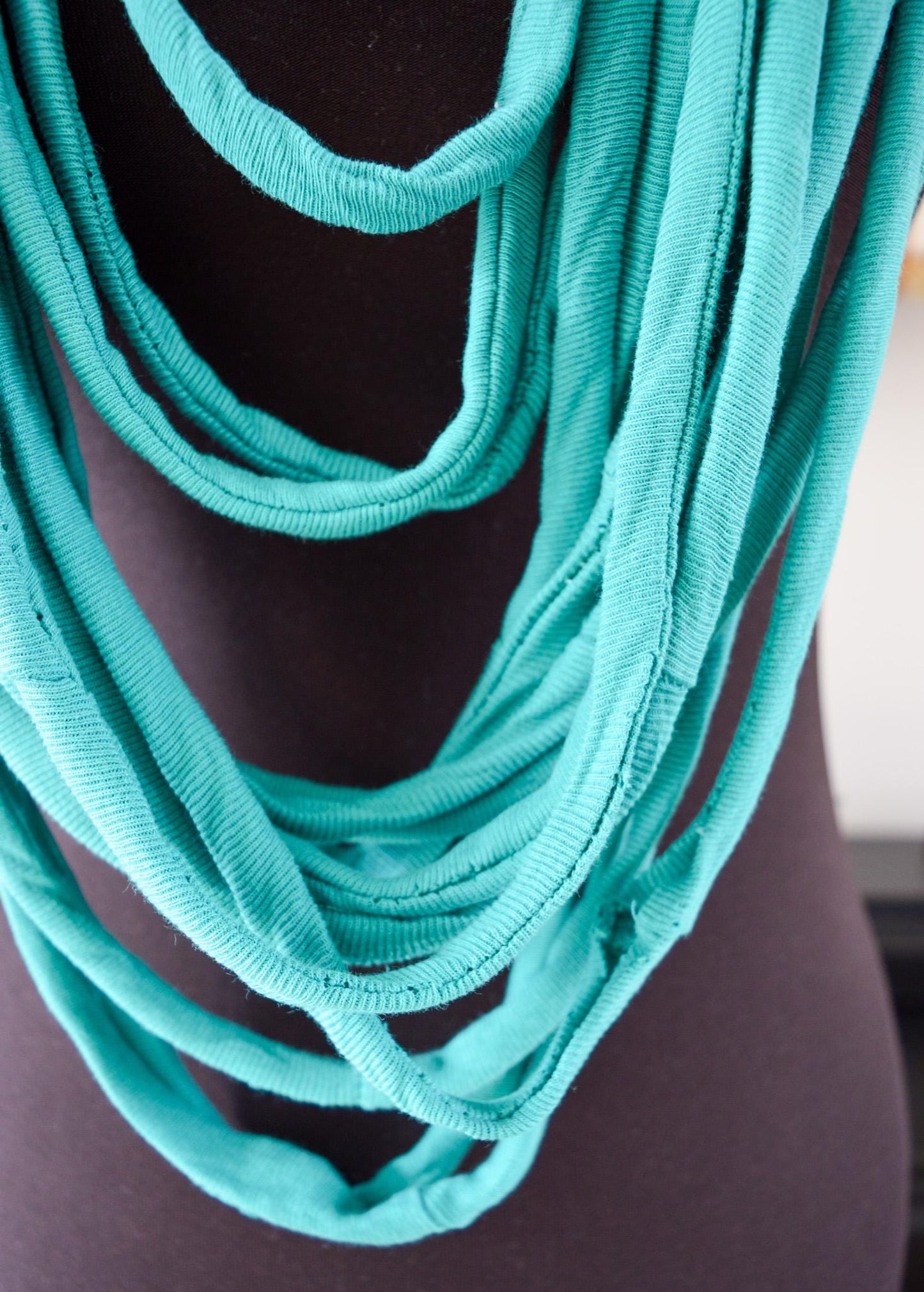 SALE Turquoise necklace neck ornament loop scarf infinity scarf round scarf OOAK vibrant color