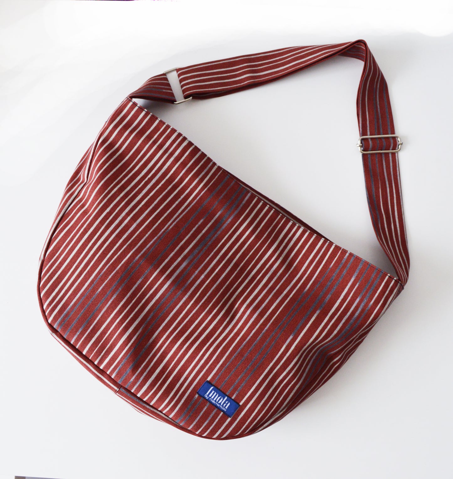 Bike crossbody bag bike messenger bag striped brick red brown cycling bag cottage chic shabby minimalist simple casual 1.1 BASIC COLLECTION
