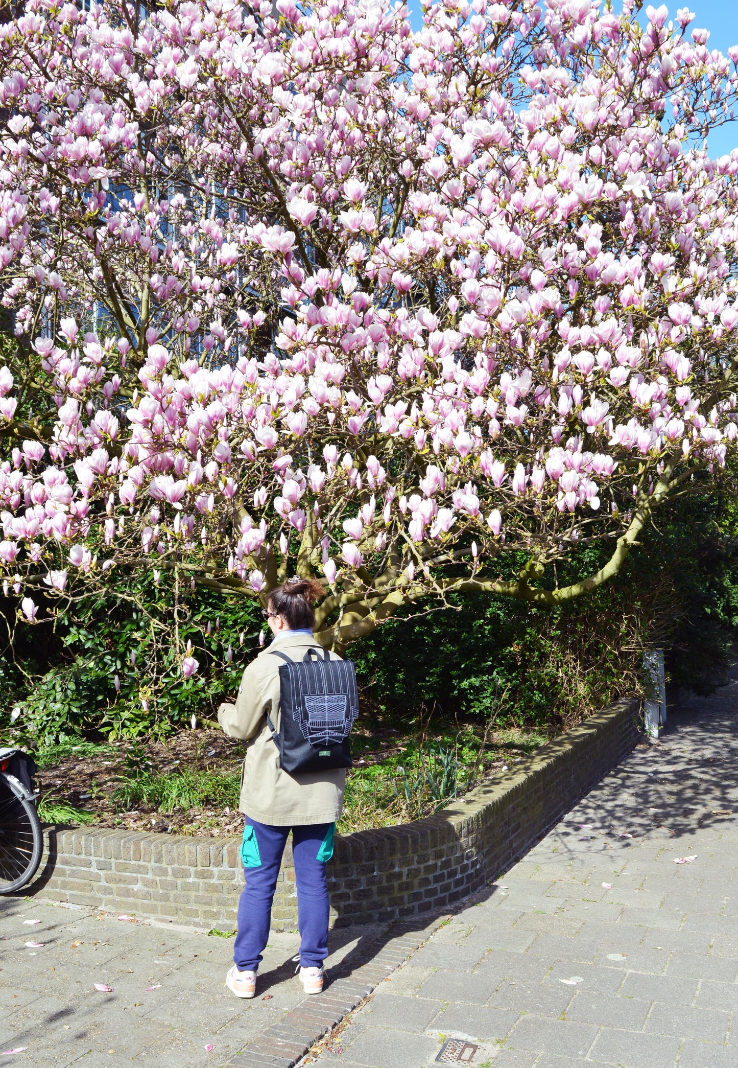 Backpack unisex waterproof water resistant cordura black hipster backpack rucksack cycling bag everyday large backpack Zurichtoren geometric