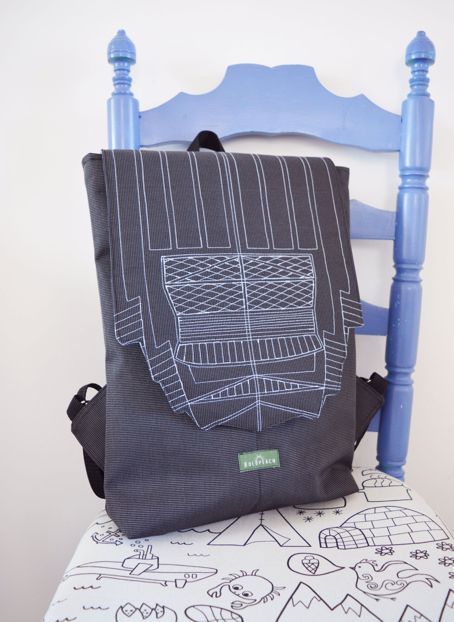 Backpack unisex waterproof water resistant cordura grey hipster backpack rucksack cycling bag everyday large backpack Zurichtoren geometric