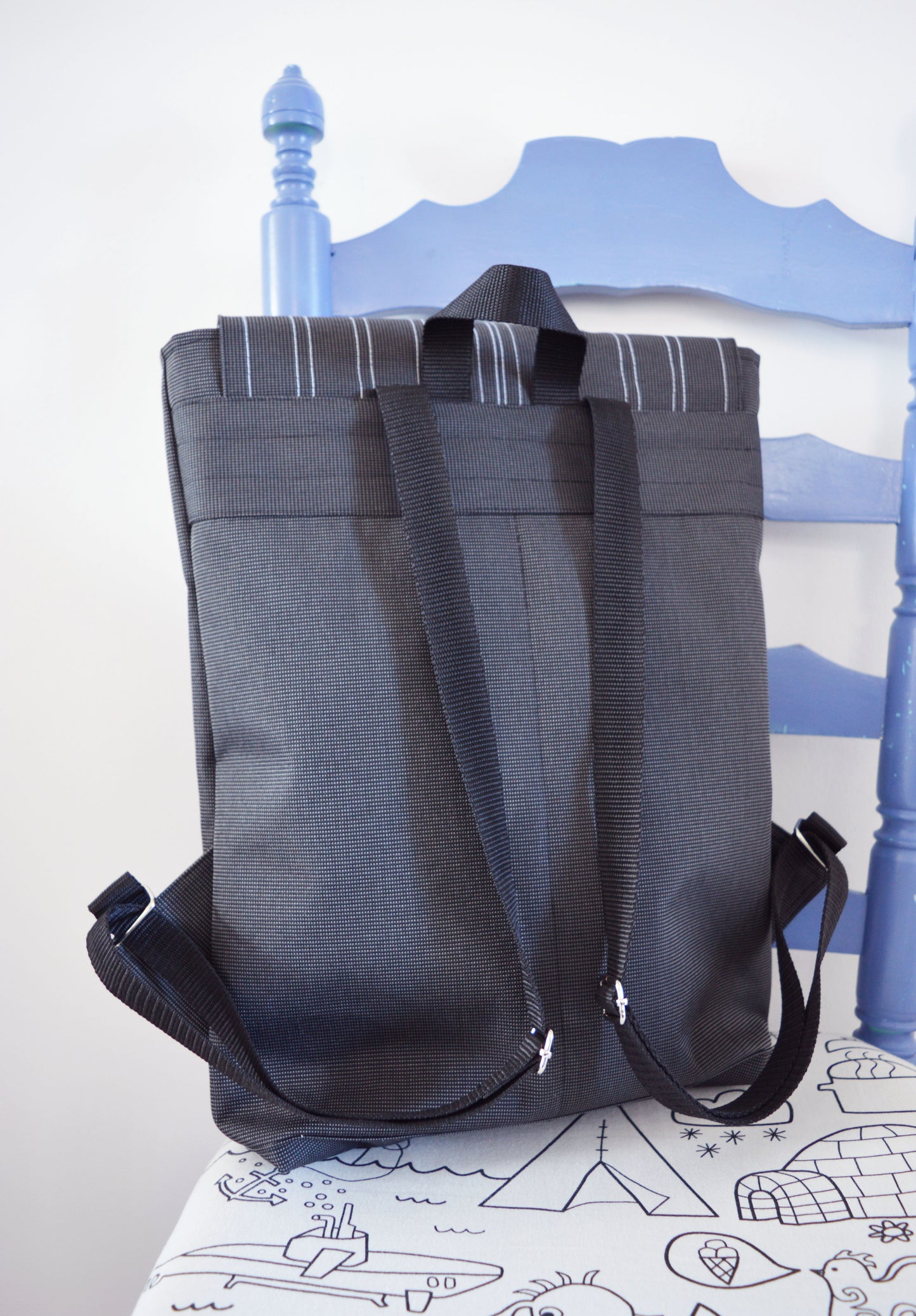 Backpack unisex waterproof water resistant cordura grey hipster backpack rucksack cycling bag everyday large backpack Zurichtoren geometric