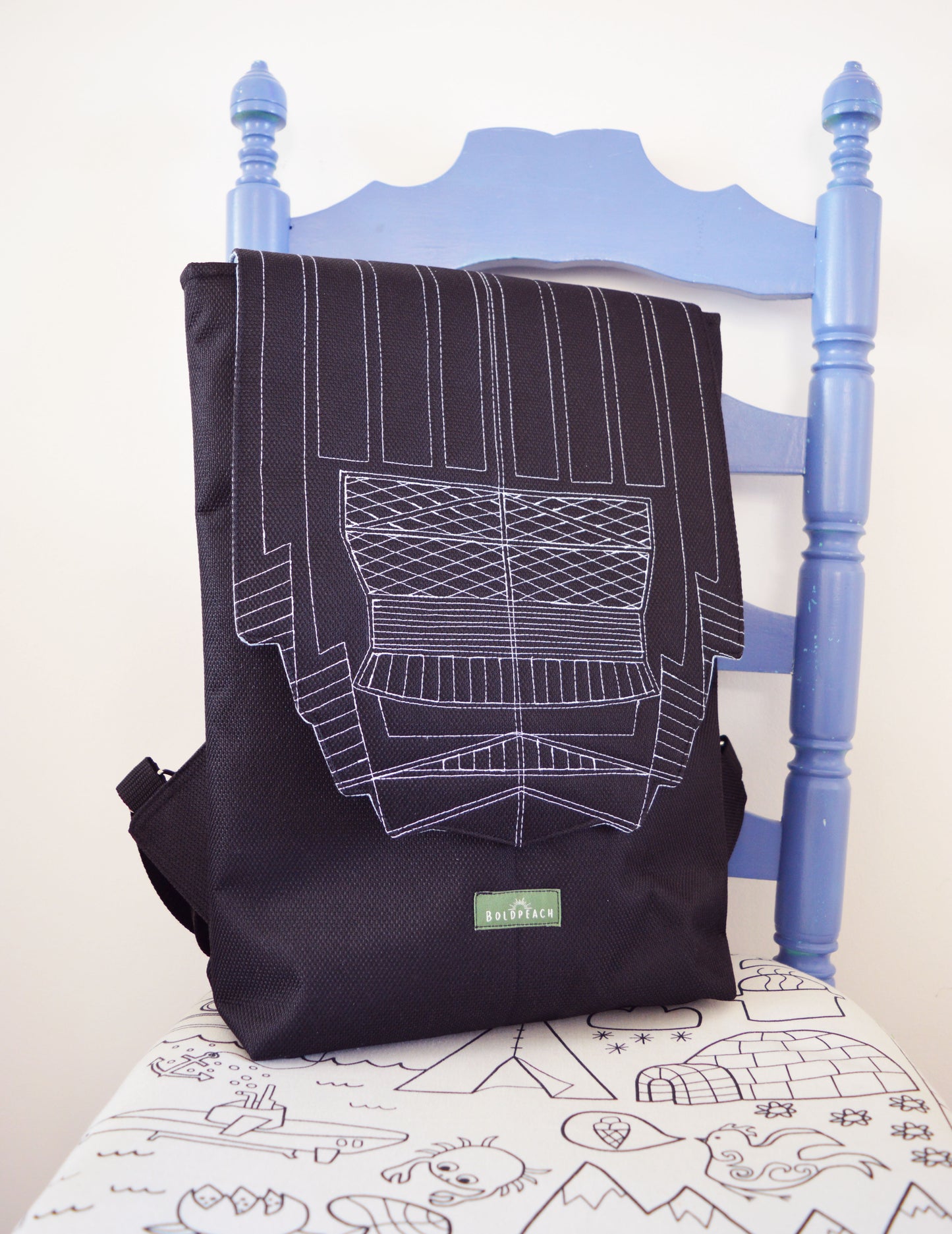 Backpack unisex waterproof water resistant cordura black hipster backpack rucksack cycling bag everyday large backpack Zurichtoren geometric