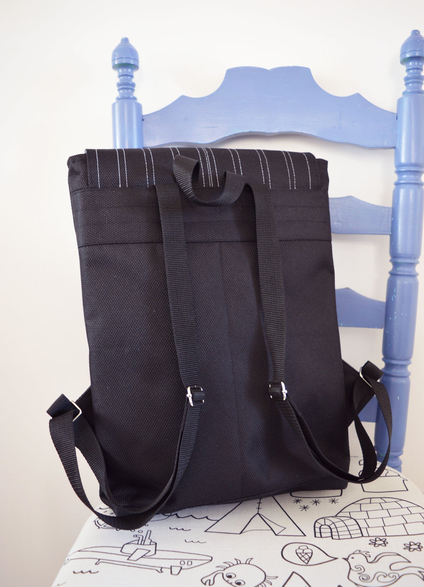 Backpack unisex waterproof water resistant cordura black hipster backpack rucksack cycling bag everyday large backpack Zurichtoren geometric