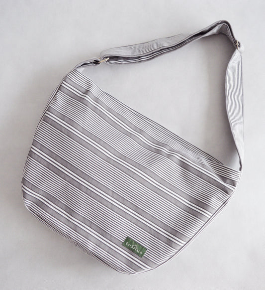 Gray white stripes crossbody bag bike messenger bag horizontal stripes 1.1 BASIC COLLECTION