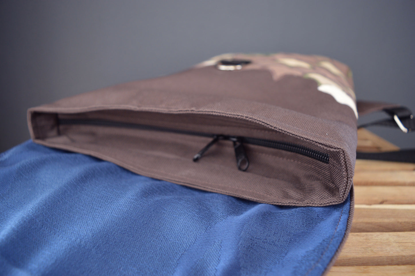 Backpack brown hipster backpack rucksack cycling bag everyday small mini backpack flakes fishscale applique mermaid pine cone OOAK vegan