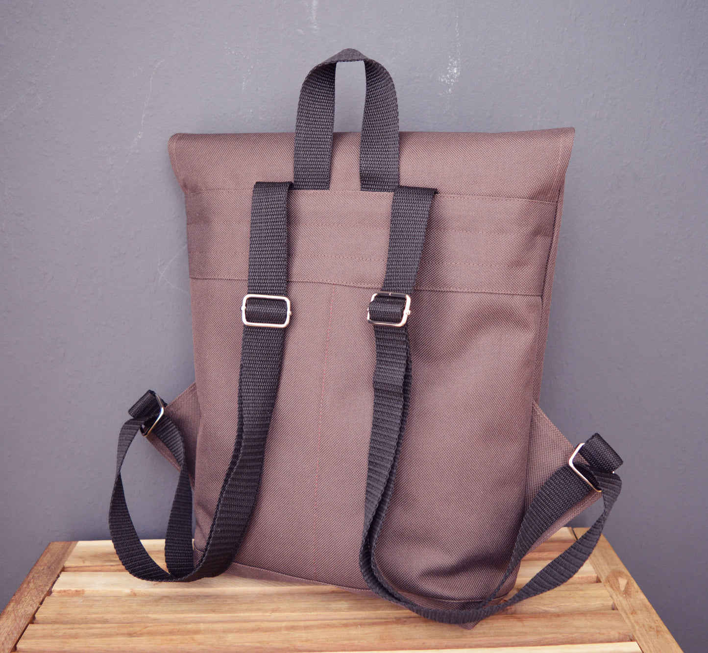 Backpack brown hipster backpack rucksack cycling bag everyday small mini vegan backpack dark chocolate brown bag OOAK magic mushroom