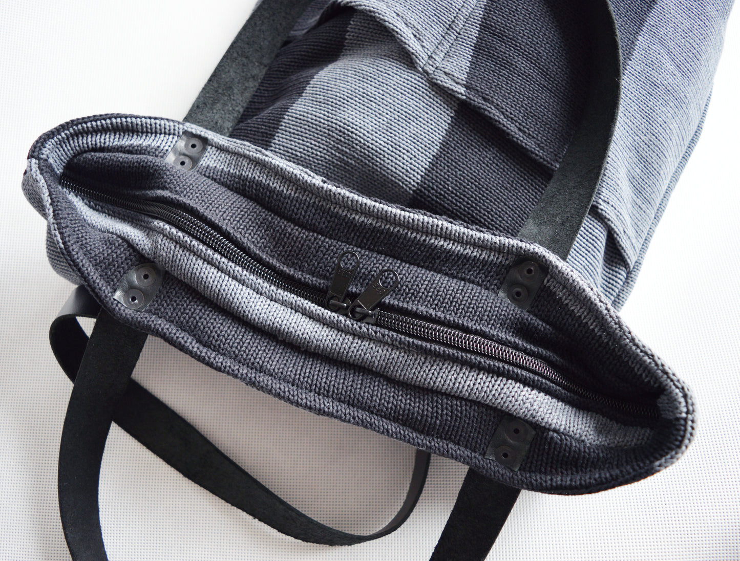 SALE Large fold over tote bag shopping bag casual fold over tote school bag black grey book bag variable tote crossbody messenger