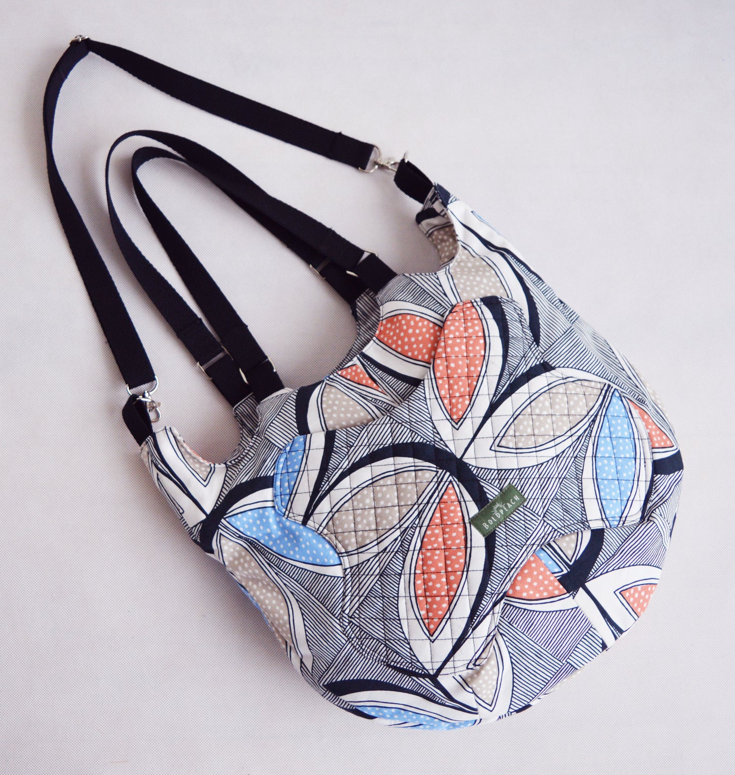 Striped tribal pattern large crossbody bag tote bag hobo bag