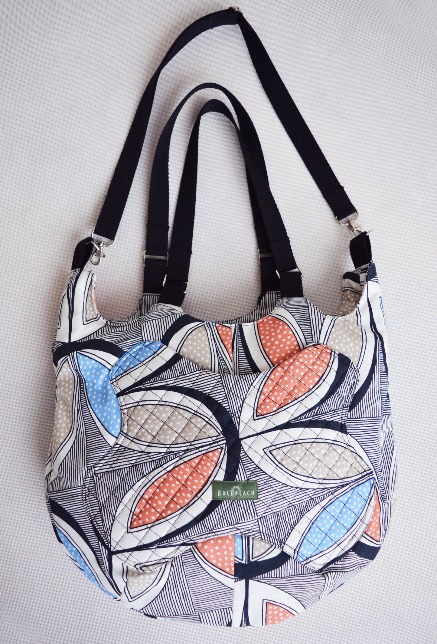 Striped tribal pattern large crossbody bag tote bag hobo bag