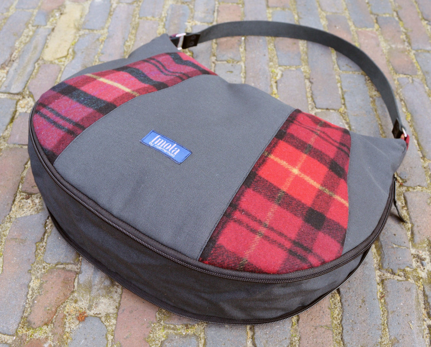 Plaid purse simple expandable large purse handbag shoulder bag canvas bag country cottage chic western style everyday purse tartan red