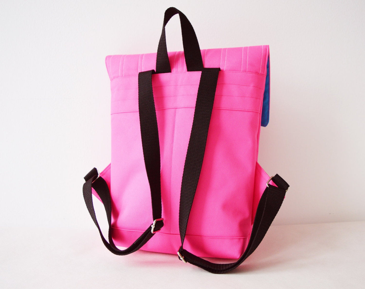 Backpack neon pink hipster backpack rucksack cycling bag waterproof small mini backpack Zurichtoren geometric simple minimal vibrant neon