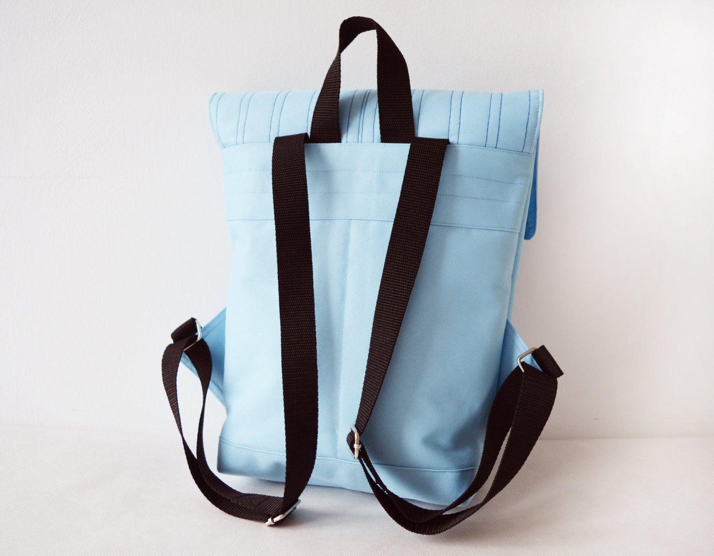 Backpack light blue hipster backpack rucksack cycling bag everyday small mini backpack Zurichtoren geometric simple minimalist baby blue bag