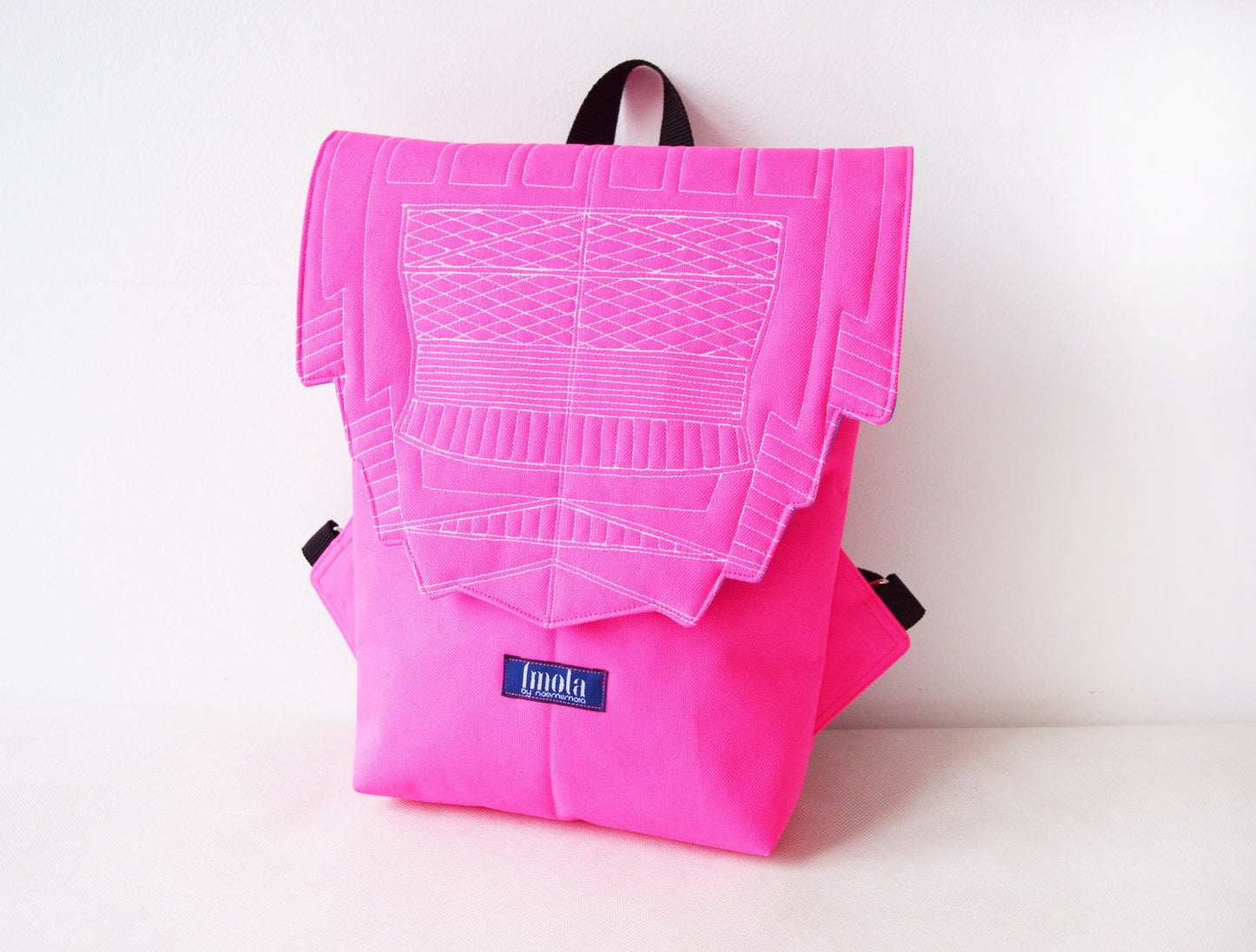 Backpack neon pink hipster backpack rucksack cycling bag waterproof small mini backpack Zurichtoren geometric simple minimal vibrant neon