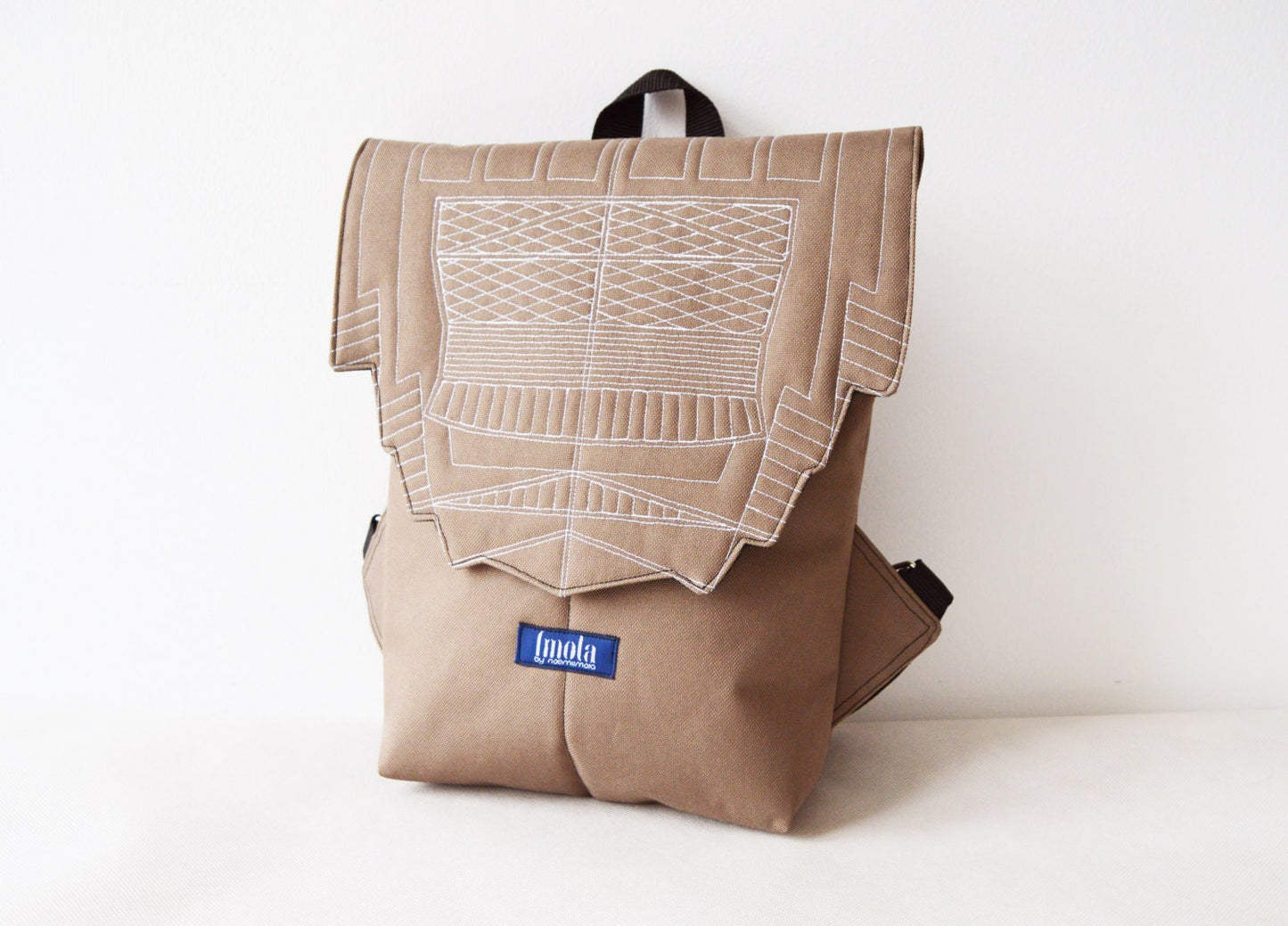 Backpack camel brown hipster backpack rucksack cycling bag waterproof small mini backpack Zurichtoren geometric simple minimal brownish bag