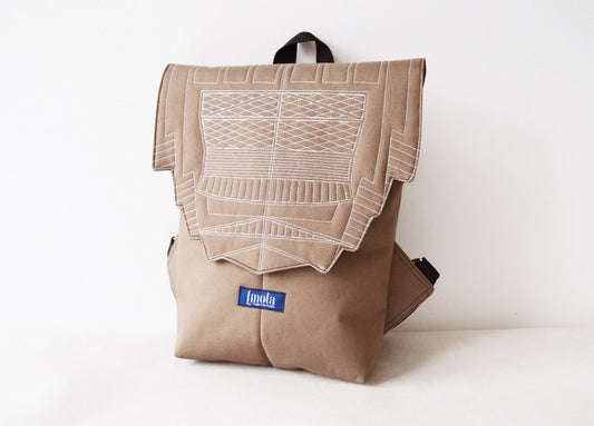 Backpack camel brown hipster backpack rucksack cycling bag waterproof small mini backpack Zurichtoren geometric simple minimal brownish bag