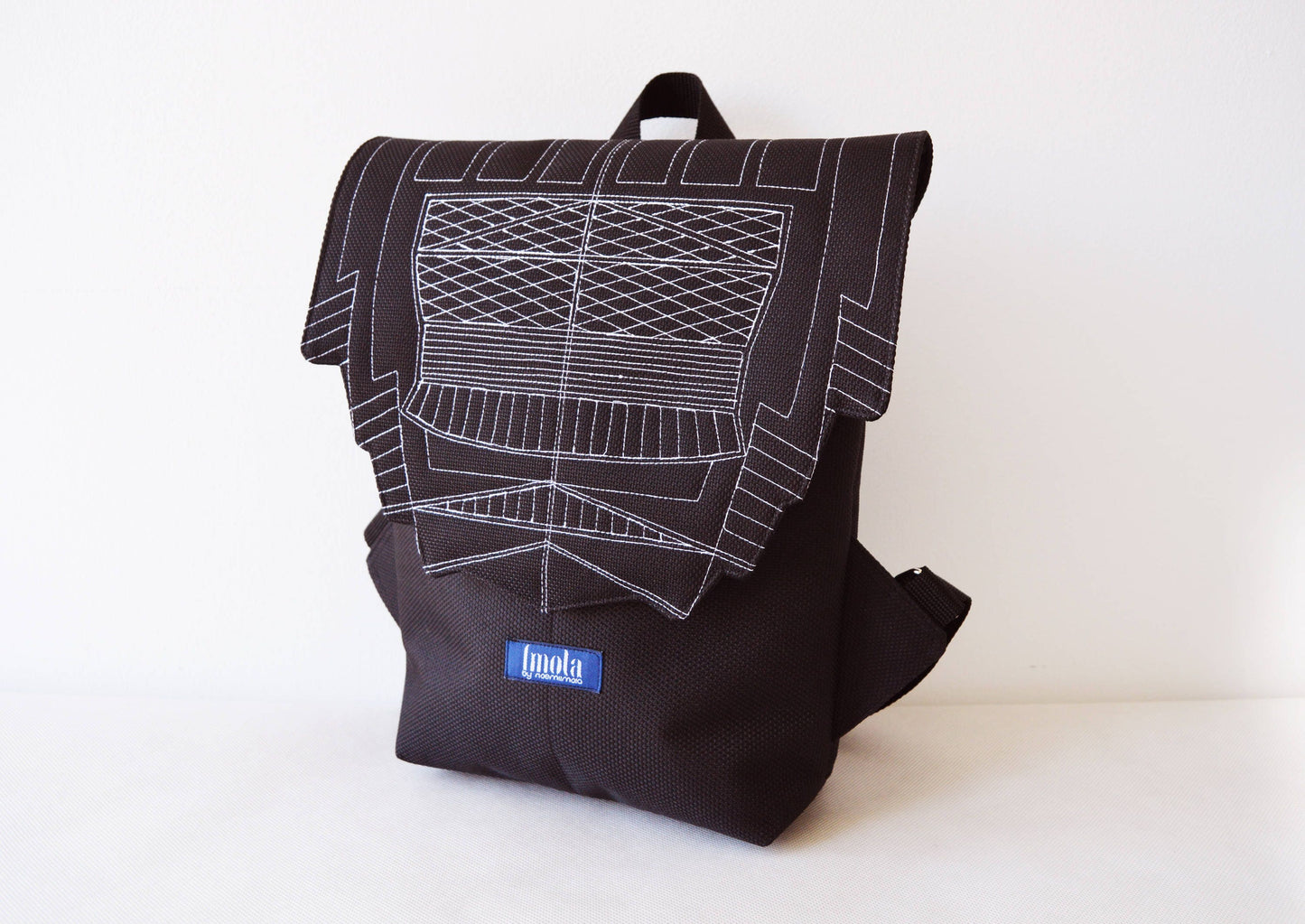 Backpack black hipster backpack rucksack cycling bag everyday small mini backpack Zurichtoren geometric simple minimal backpack carbon black