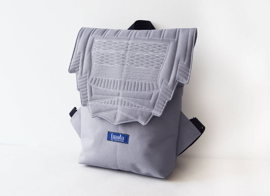 Backpack light gray hipster backpack rucksack cycling bag everyday small mini backpack Zurichtoren geometric simple minimalist backpack bag