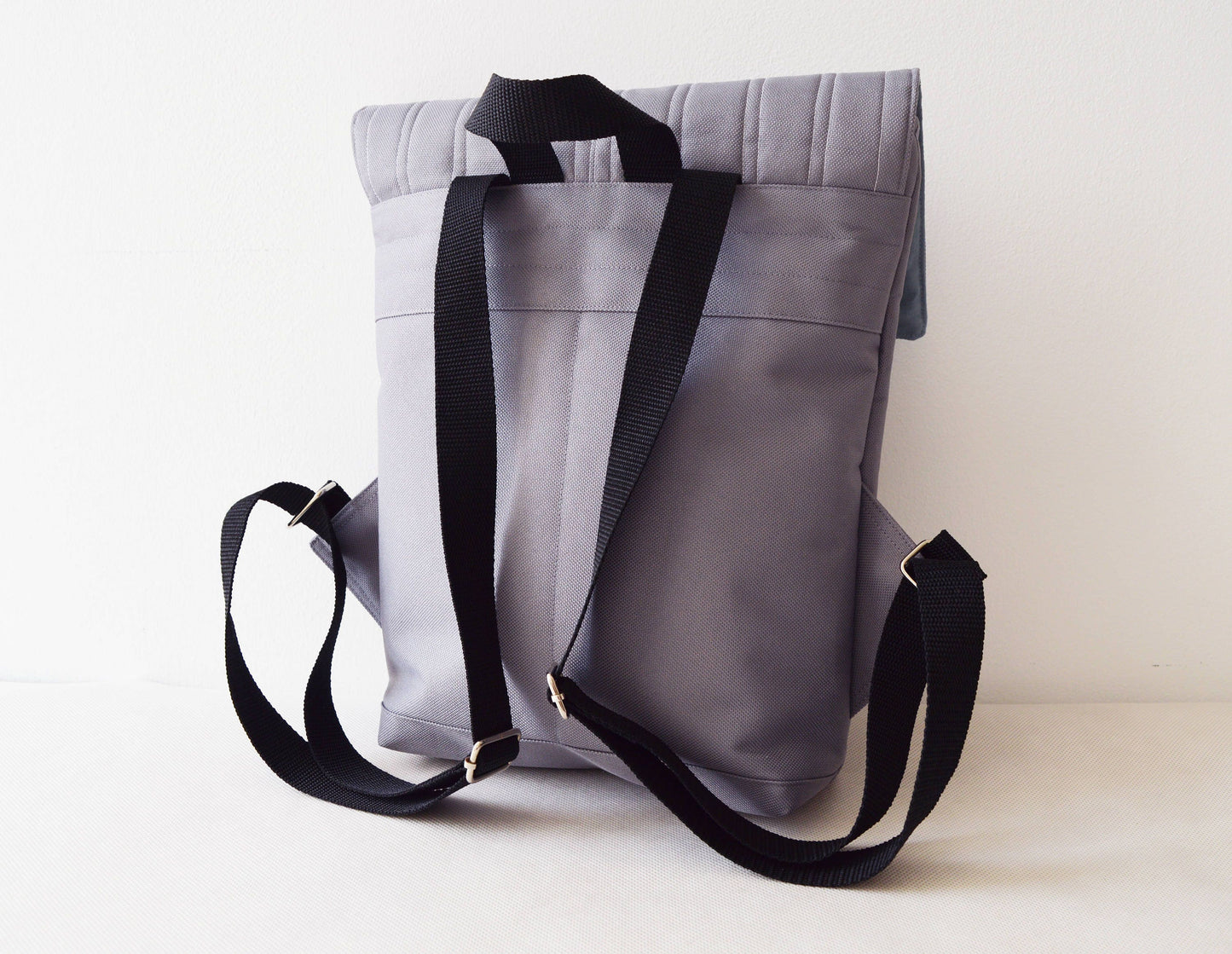 Backpack light gray hipster backpack rucksack cycling bag everyday small mini backpack Zurichtoren geometric simple minimalist backpack bag