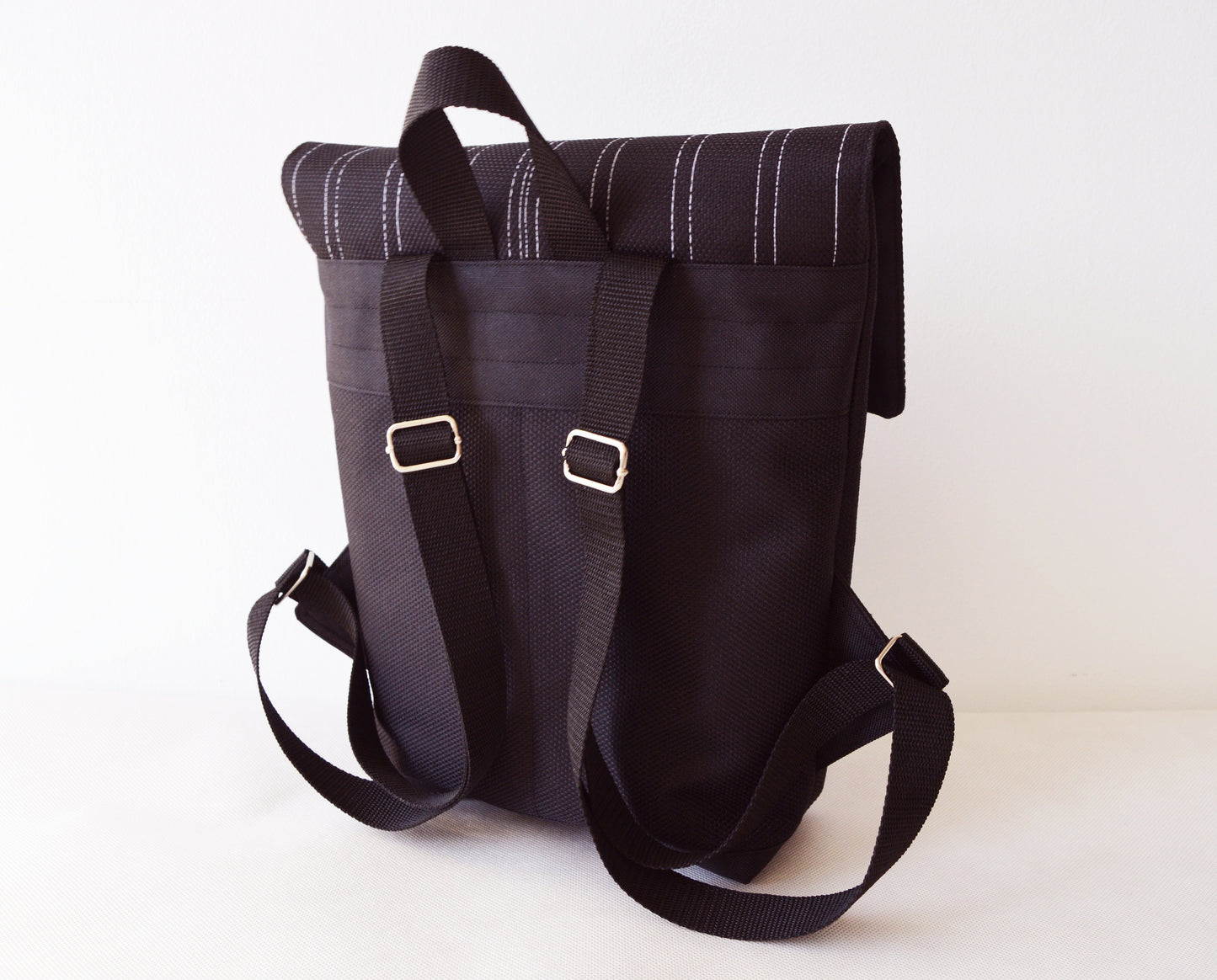 Backpack black hipster backpack rucksack cycling bag everyday small mini backpack Zurichtoren geometric simple minimal backpack carbon black