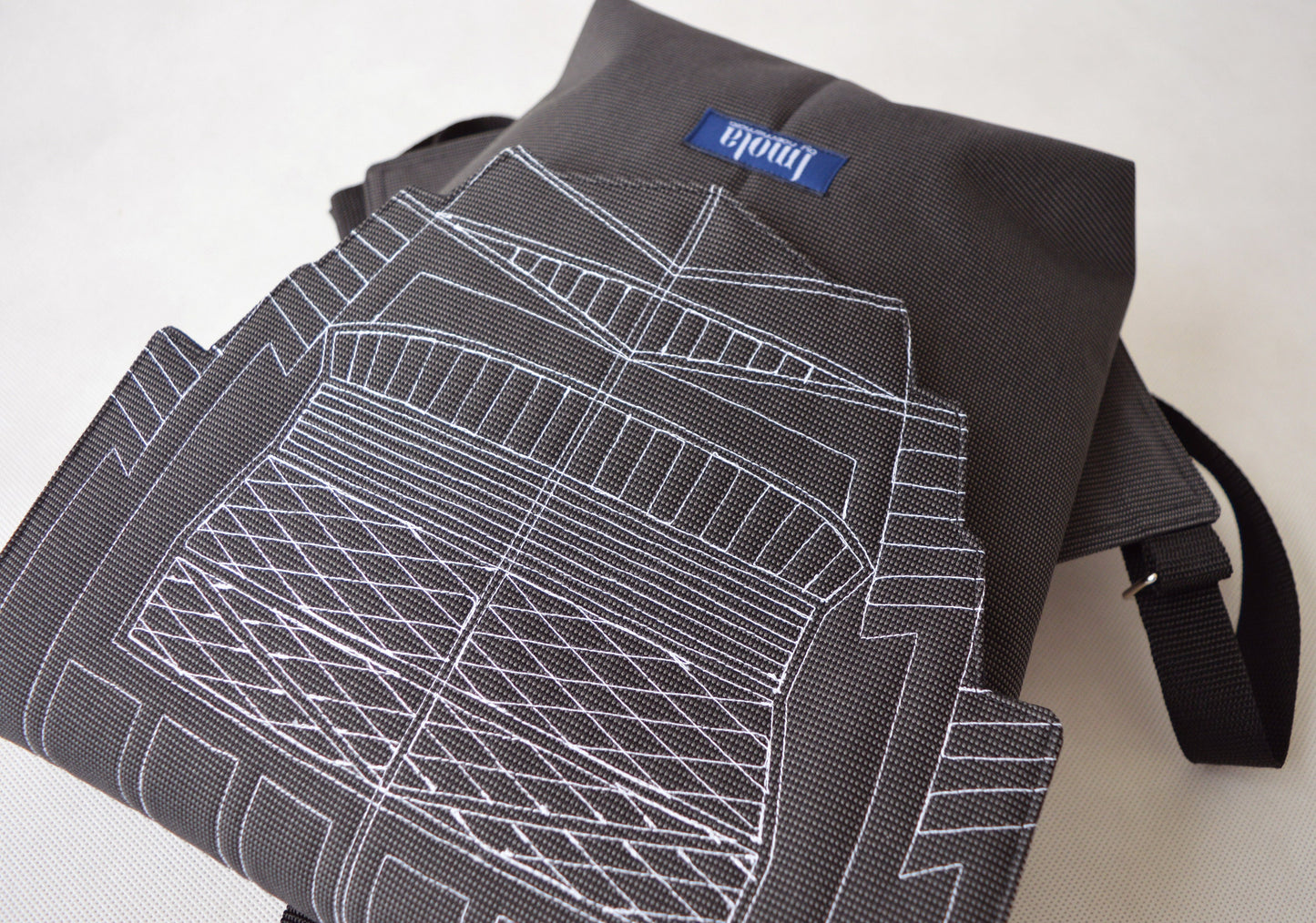 Backpack dark grey hipster backpack rucksack cycling bag waterproof small mini backpack Zurichtoren geometric simple minimalist backpack