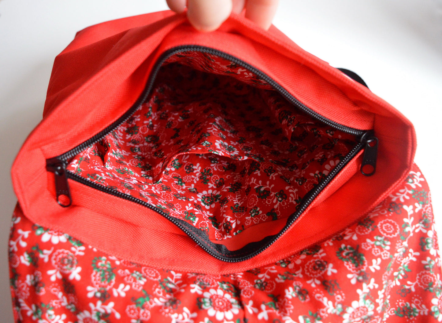 Backpack hot red black hipster backpack rucksack cycling bag waterproof small mini backpack Zurichtoren geometric simple minimal bag paprika