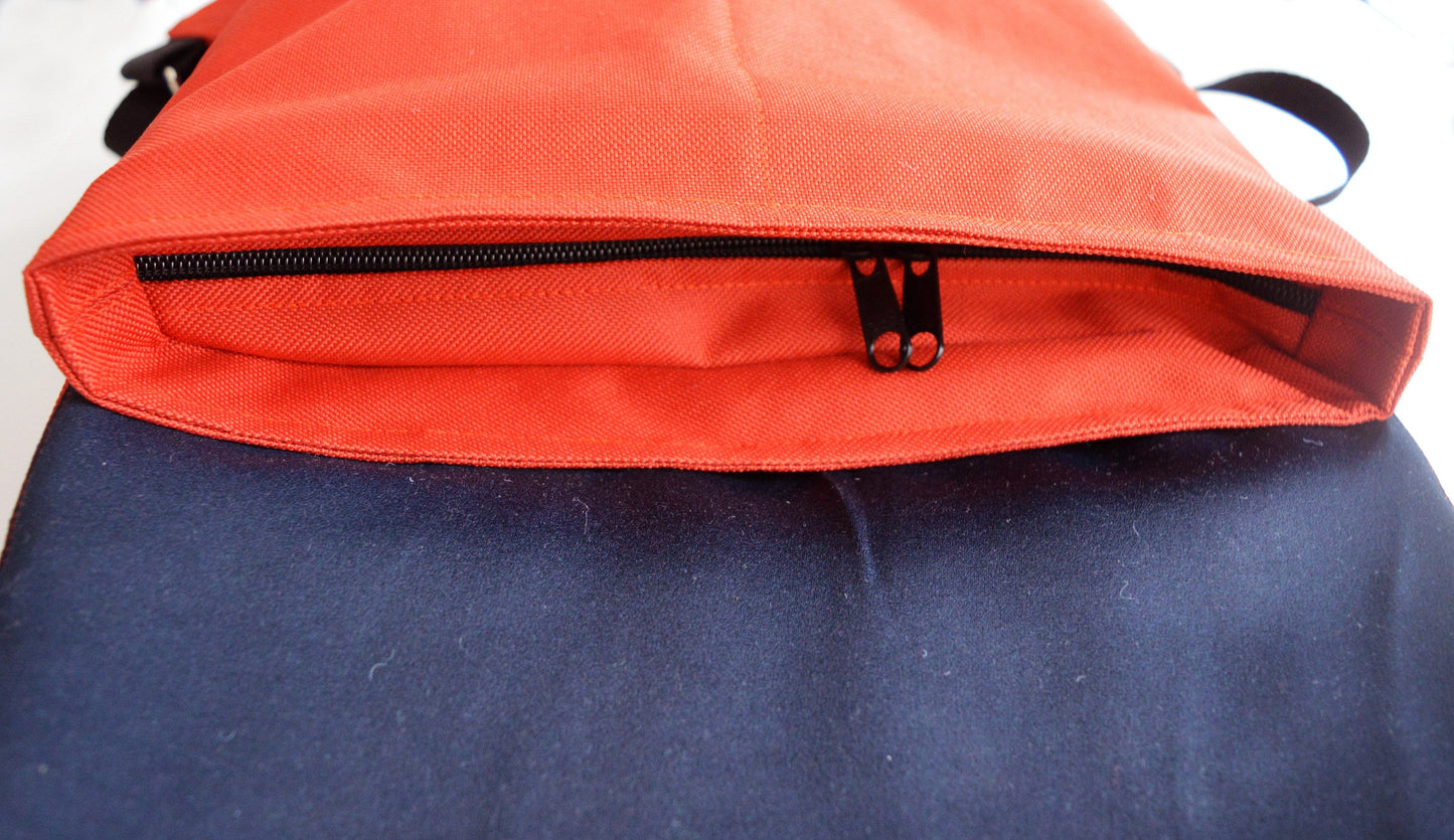 Backpack orange hipster backpack rucksack cycling bag waterproof small mini backpack Zurichtoren geometric simple minimalist backpack brick