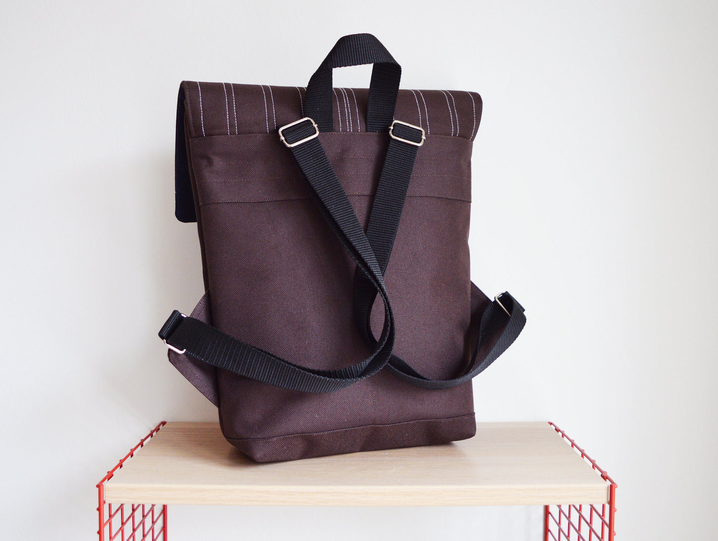 Backpack brown darkchocolate hipster backpack rucksack cycling bag waterproof small mini backpack Zurichtoren geometric simple minimal