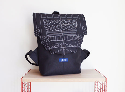 Black backpack hipster backpack rucksack cycling bag waterproof small mini backpack Zurichtoren geometric minimalist bag water resistant