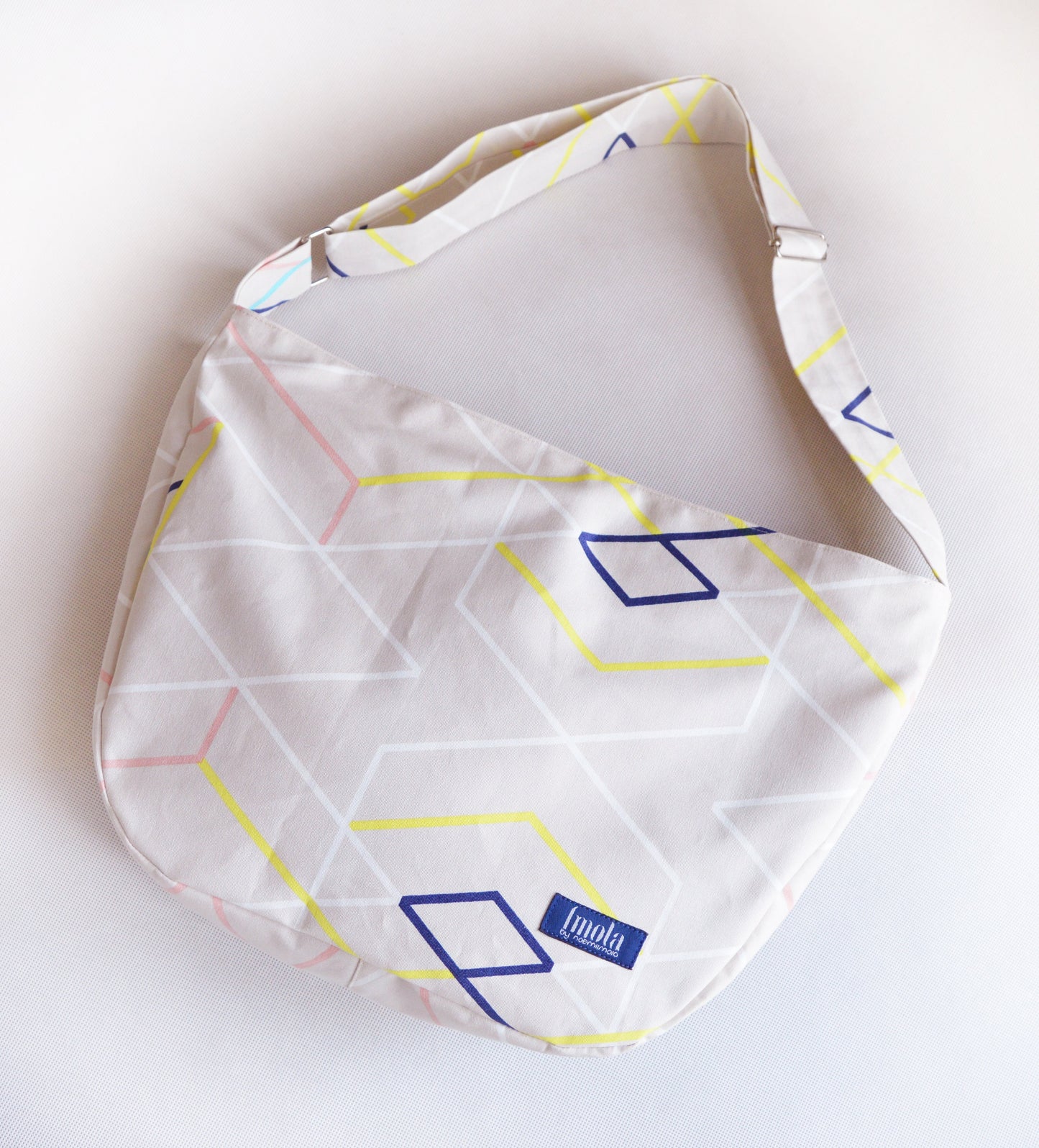 Beige tribal geometric pattern bike crossbody bag bike messenger bag cycling bag tribal urban backpack 1.1 BASIC COLLECTION