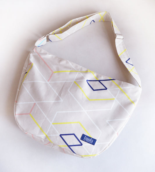 Beige tribal geometric pattern bike crossbody bag bike messenger bag cycling bag tribal urban backpack 1.1 BASIC COLLECTION