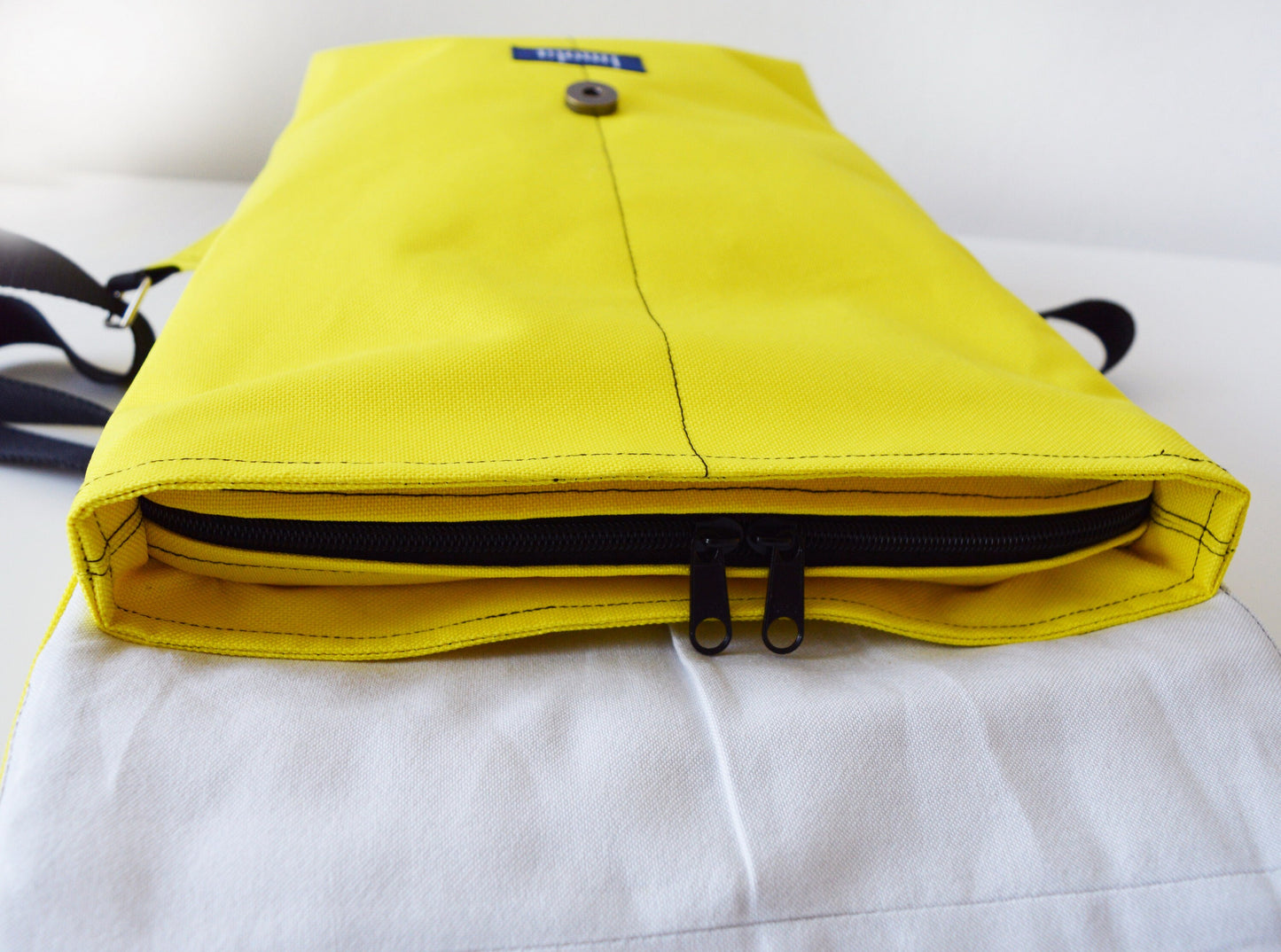 Backpack yellow neon yellow hipster backpack rucksack cycling bag waterproof small mini backpack Zurichtoren geometric simple minimal lemon