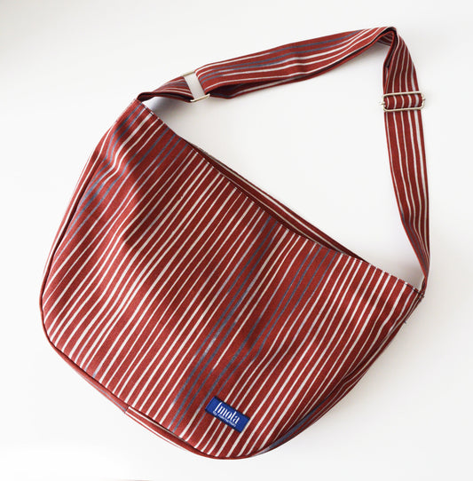 Bike crossbody bag bike messenger bag striped brick red brown cycling bag cottage chic shabby minimalist simple casual 1.1 BASIC COLLECTION
