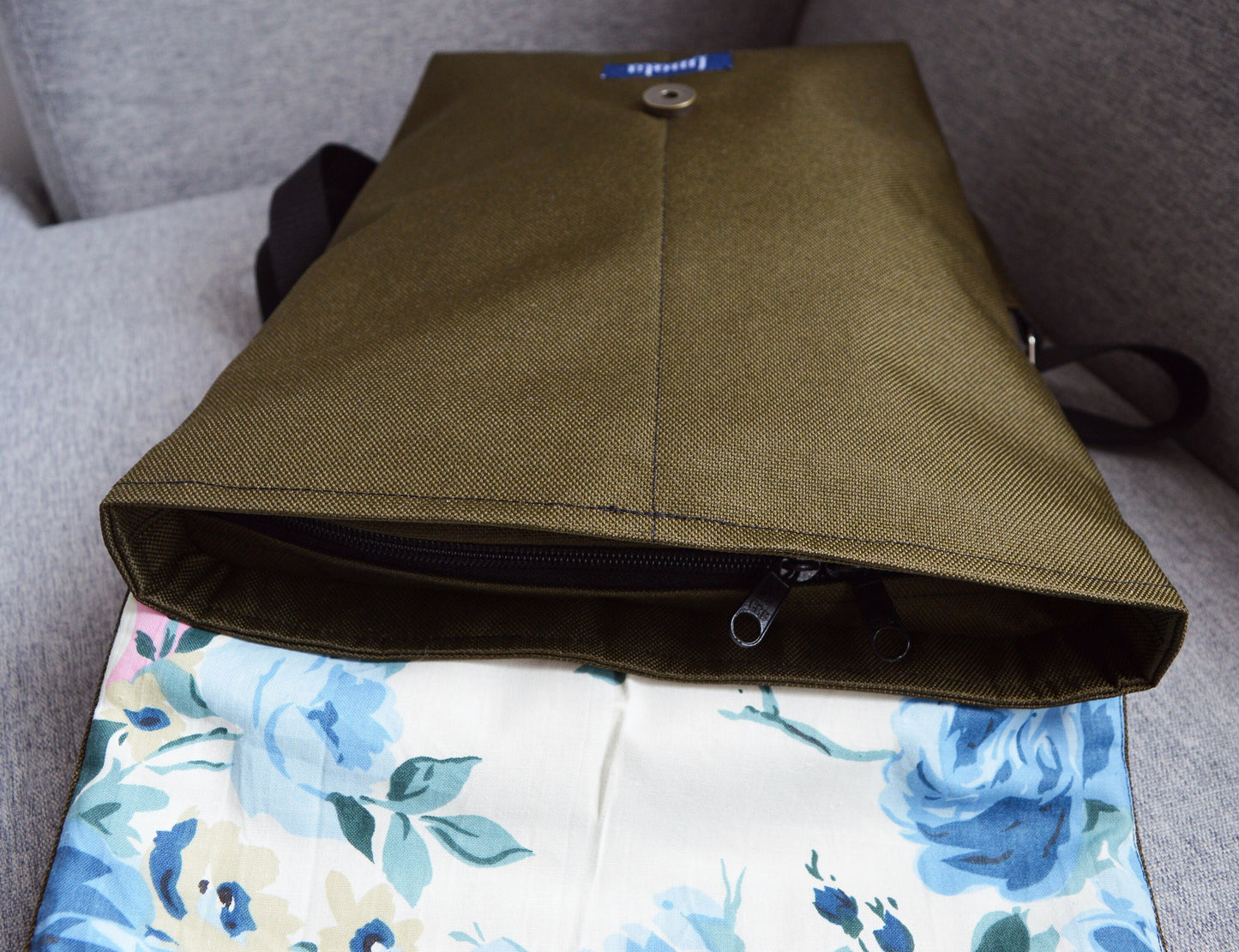 Backpack army military green hipster backpack rucksack cycling bag everyday small mini khaki backpack Zurichtoren geometric minimalist