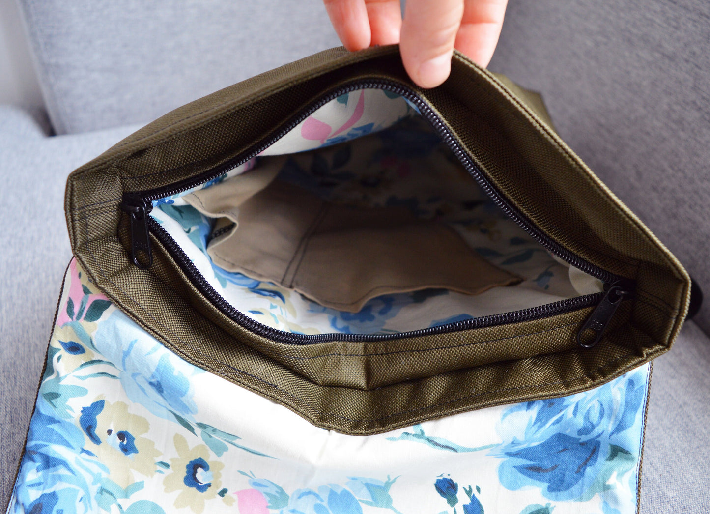 Backpack army military green hipster backpack rucksack cycling bag everyday small mini khaki backpack Zurichtoren geometric minimalist