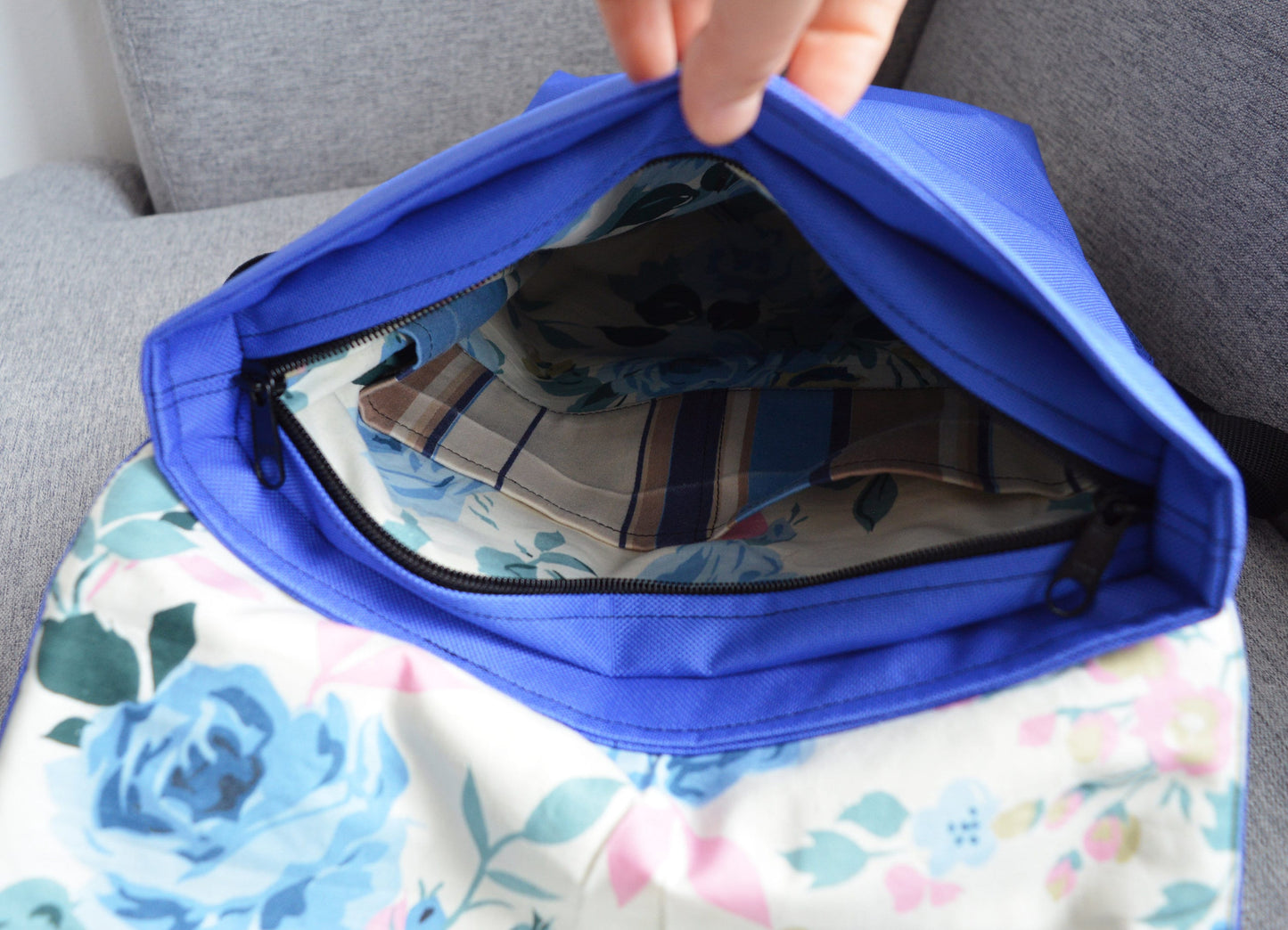 Backpack purplish blue hipster backpack rucksack cycling bag everyday small mini backpack Zurichtoren geometric simple minimalist