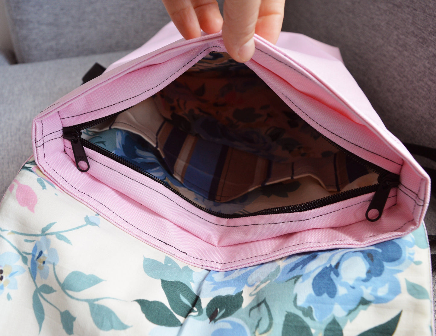 Backpack rose quartz hipster backpack rucksack cycling bag waterproof small mini backpack Zurichtoren geometric simple minimal pastel pink