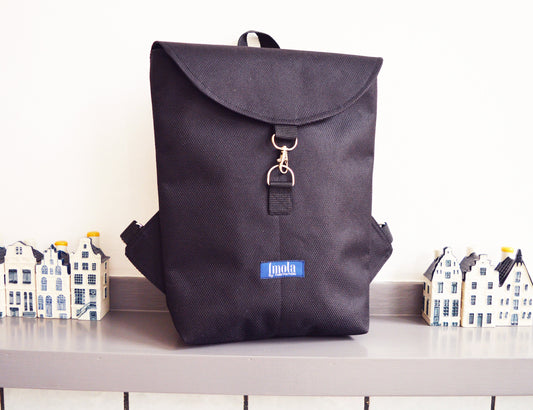 Backpack black carbon hipster backpack rucksack cycling bag everyday small mini backpack tablet backpack minimalist minimal waterproof bag