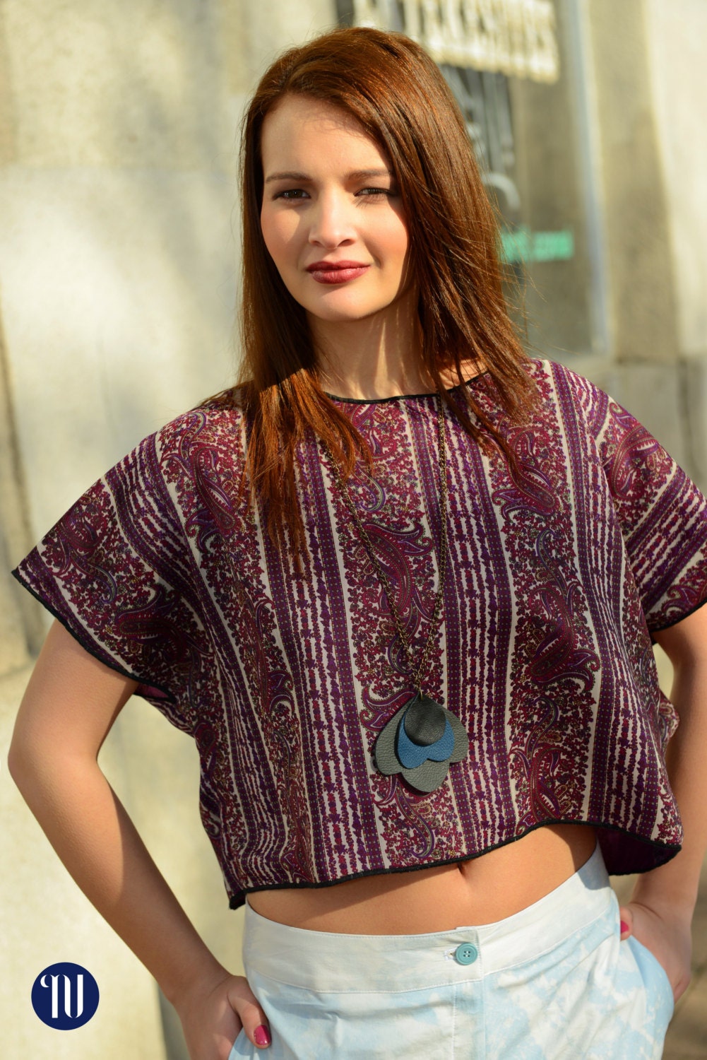 Marble bermuda short bleached blue white SALE!