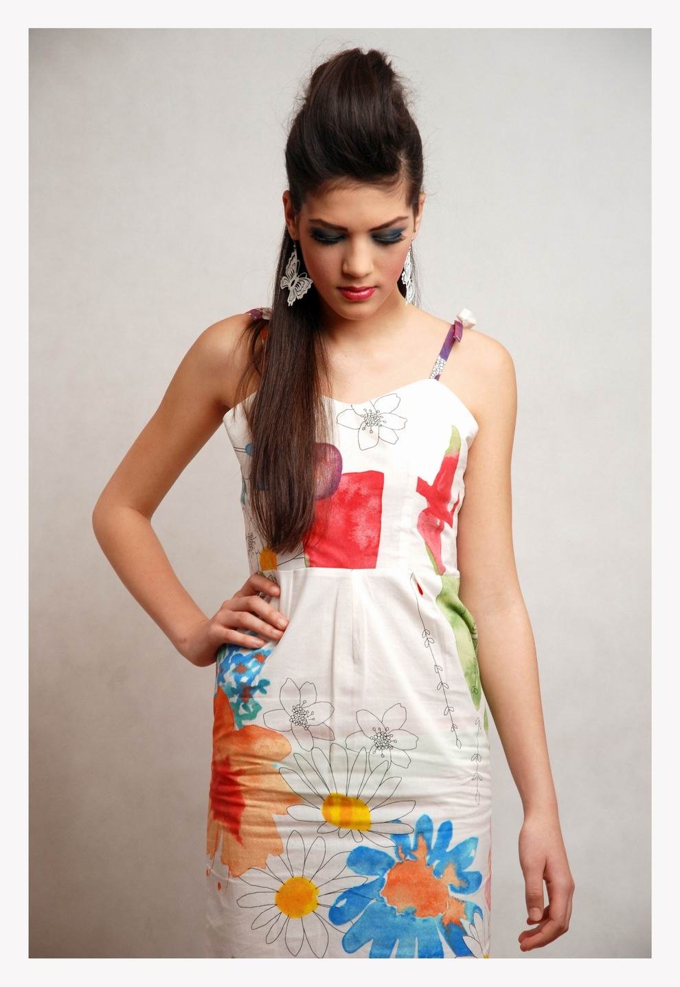 Minidress flower printed floral pattern white minidress sleeveless dress summer dress classy SALE!