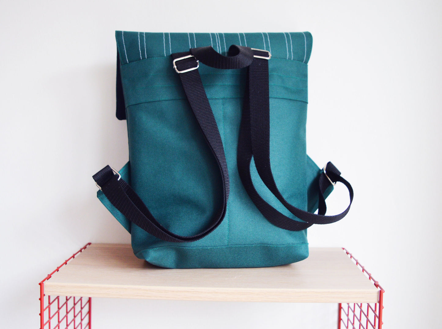 Backpack green hipster backpack rucksack cycling bag everyday small mini backpack Zurichtoren geometric simple minimal rucksack emerald bag