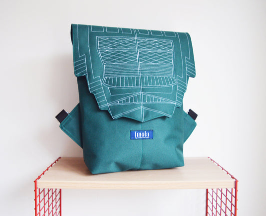 Backpack green hipster backpack rucksack cycling bag everyday small mini backpack Zurichtoren geometric simple minimal rucksack emerald bag