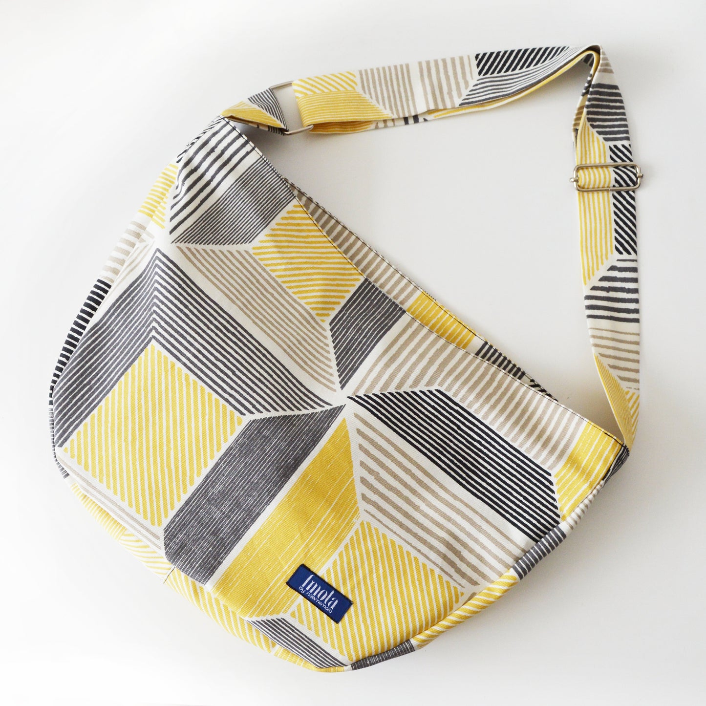 Bike crossbody bag bike messenger bag geometric stripes black white brown yellow abstract geometry striped minimalist 1.1 BASIC COLLECTION
