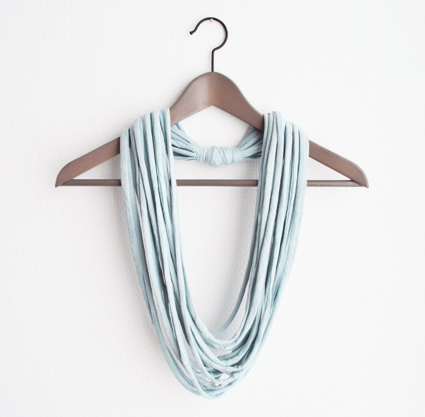 Light blue necklace neck ornament loop scarf infinity scarf round scarf OOAK minimalist scarf
